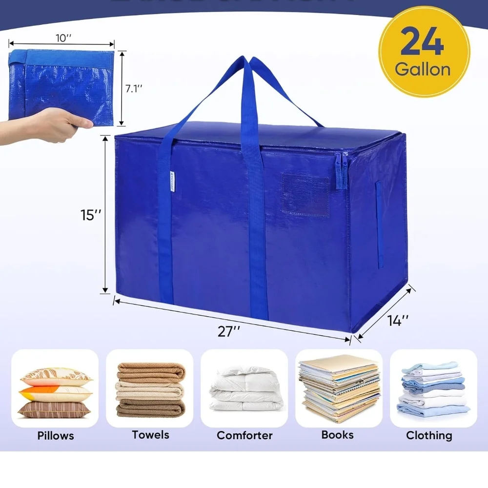 6 Pack 24 Gallons Blue Storage Bags